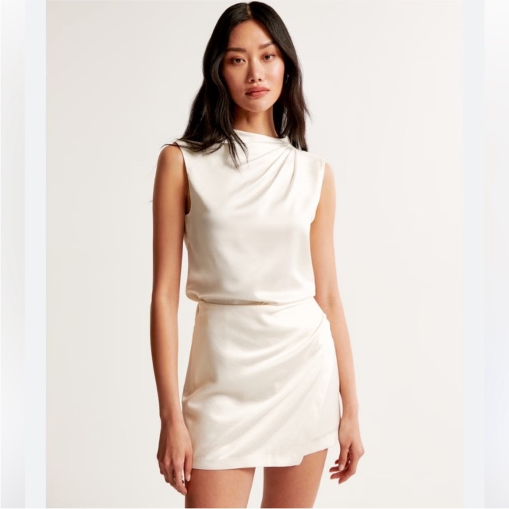 Abercrombie & Fitch Cream Cowl Neck Sheath Dress